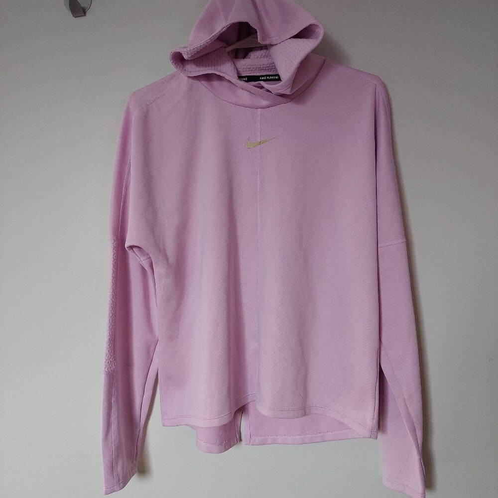 Nike Running Long Sleeve  Hoodie In Pink, Size M
